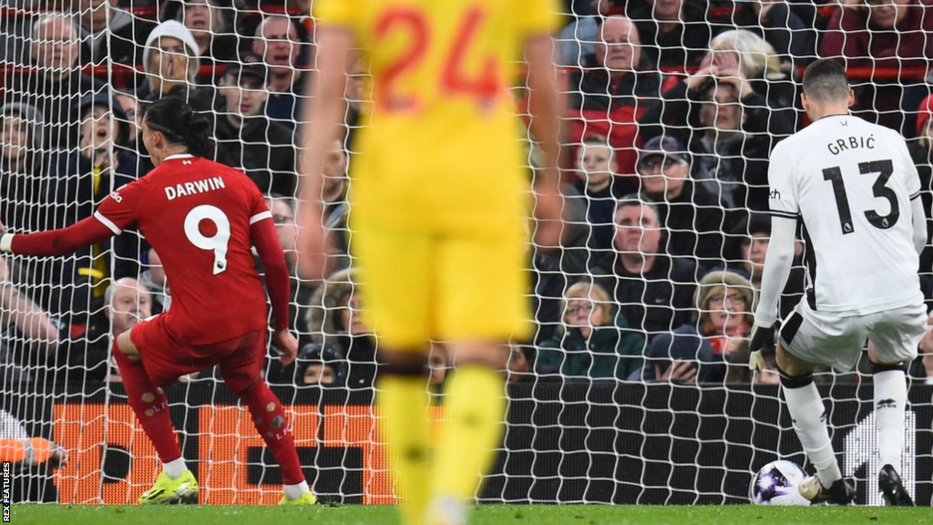 Darwin Nunez scoring for Liverpool