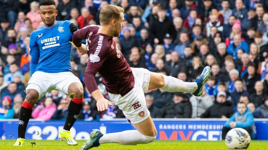 Oscar Cortes scores v Hearts