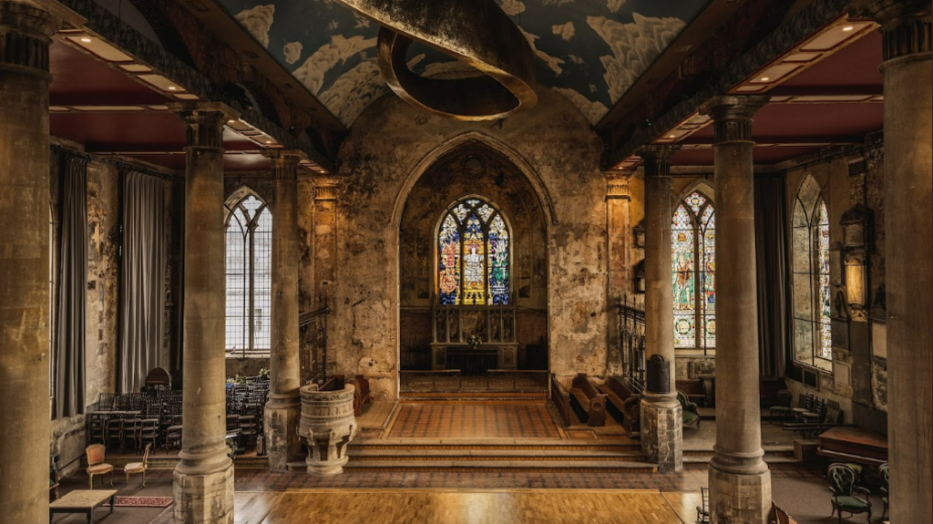 The inside of The Mount Without, an ancient former church