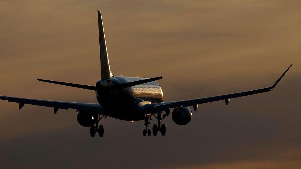 A plane in the sky