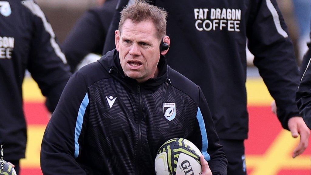 T Rhys Thomas watches Cardiff train