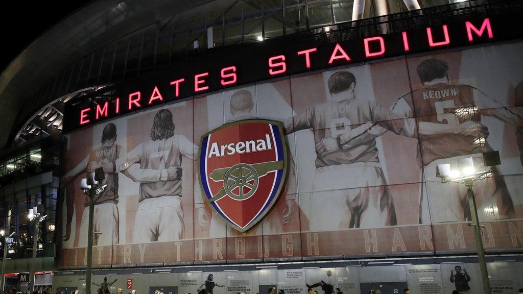 Outside the Emirates stadium