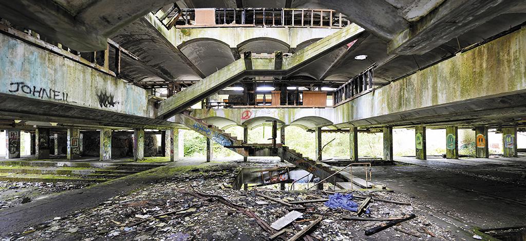 Ruin of St Peter's main block and staircase