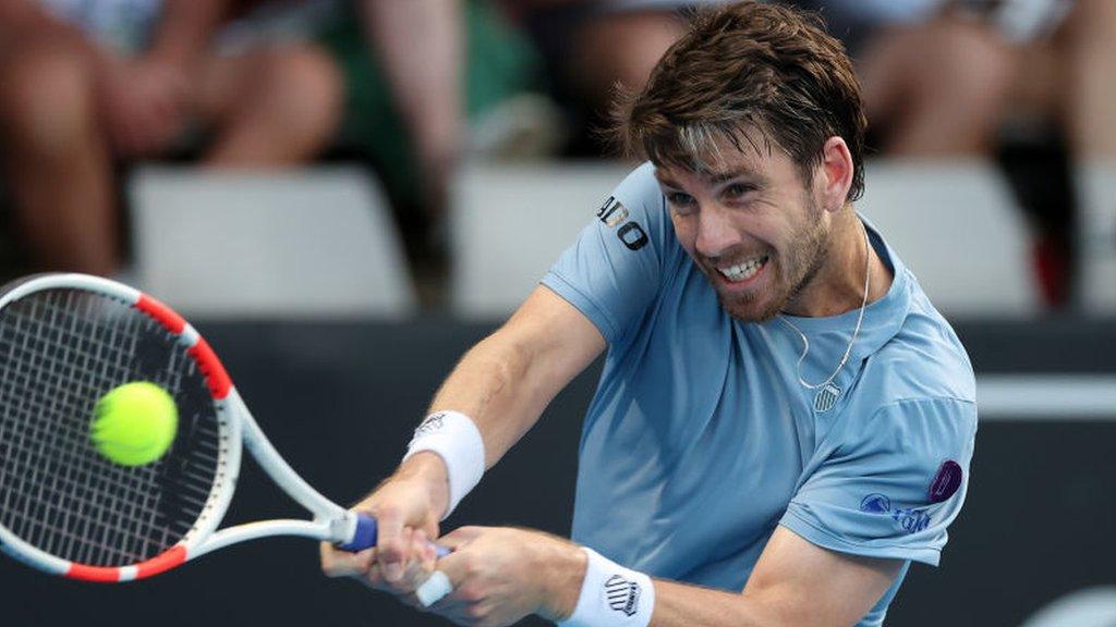 Cameron Norrie hits a backhand return at the Auckland Classic