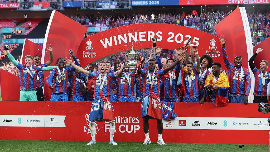 Crystal Palace celebrating winning the FA Cup at Wembley