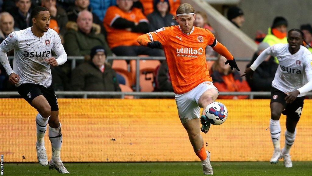 Wing Josh Bowler played 23 games on loan for Blackpool last season, scoring four goals