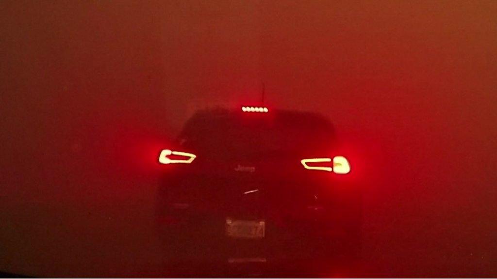 Car in wildfires