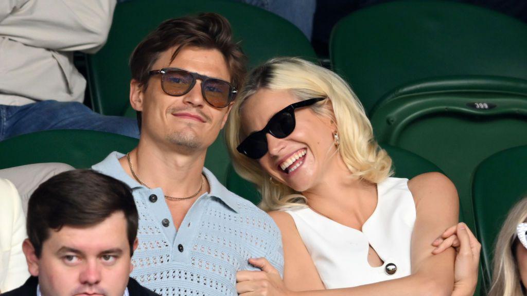 Oliver Cheshire and Pixie Lott attend day one of the Wimbledon Tennis Championships.