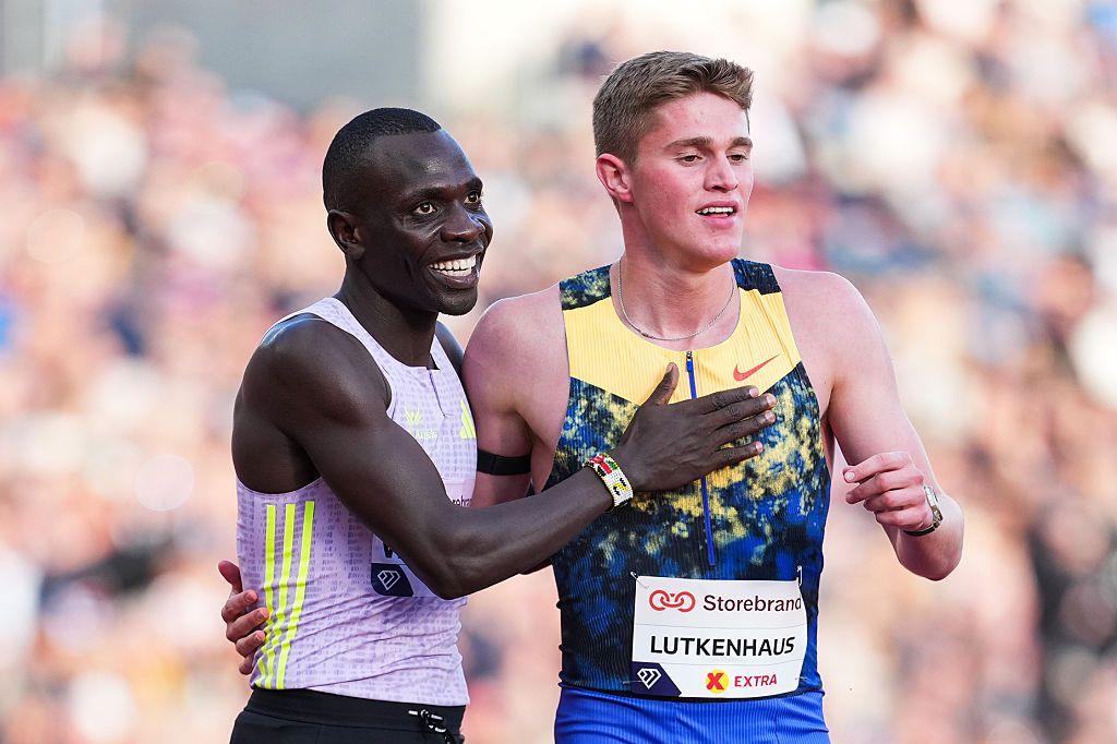 Wanyonyi (left) finished second to Lutkenhaus (right) 