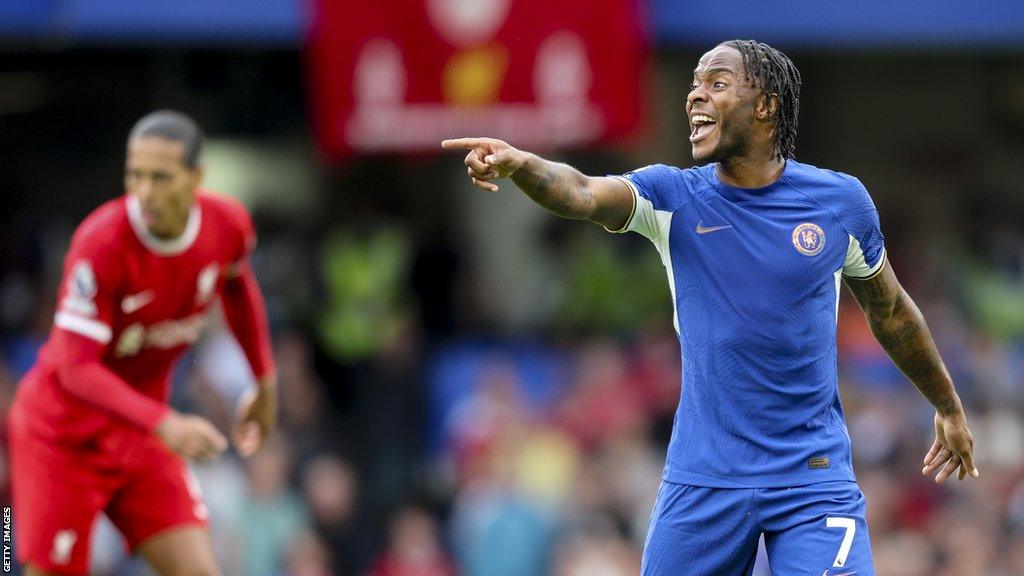 Raheem Sterling in action for Chelsea against Liverpool on the opening weekend of the 2023-24 season