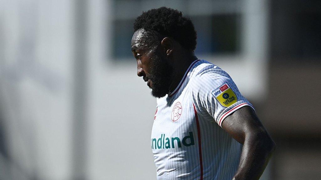 Defender Manny Monthe playing for Walsall