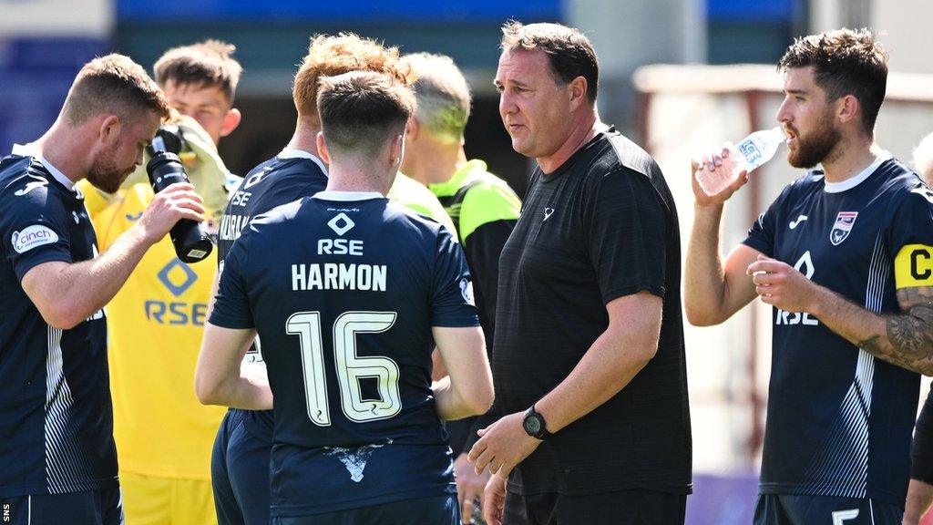 Ross County's Malky Mackay (second right) during pre-season