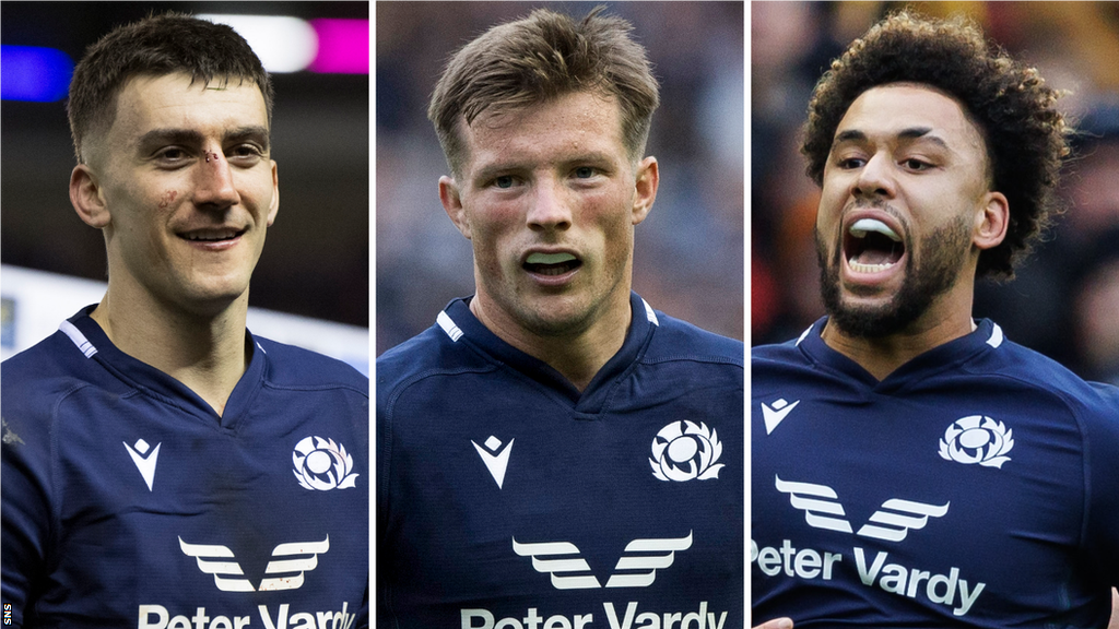 Scotland players Cameron Redpath, George Horne and Andy Christie