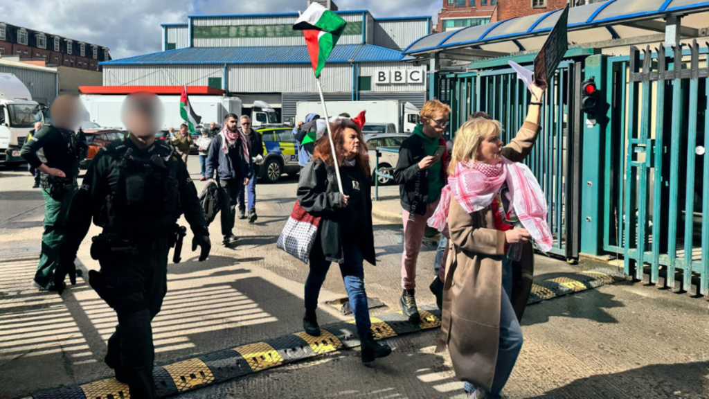 BBC building in ‘lockdown’ after protesters break in