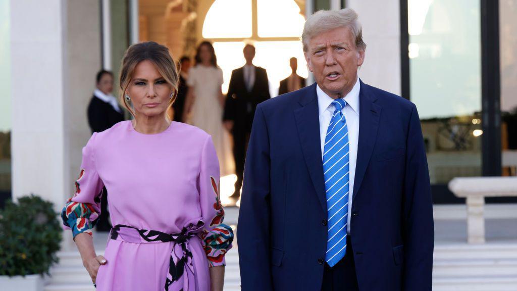 Donald and Melania Trump in April