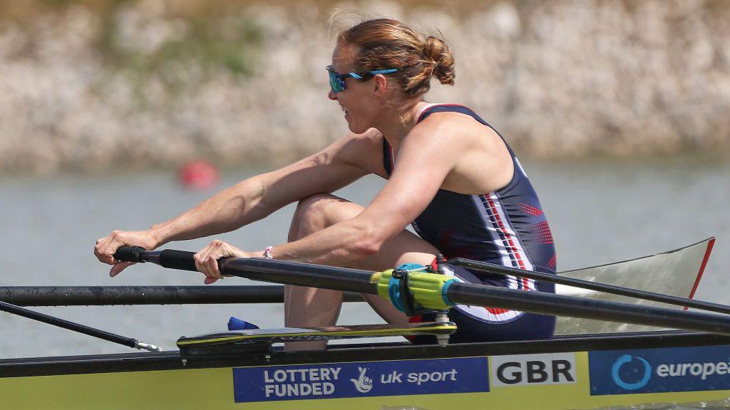  Helen Glover compete in Women's Four Final race during the European Rowing Championships 2024