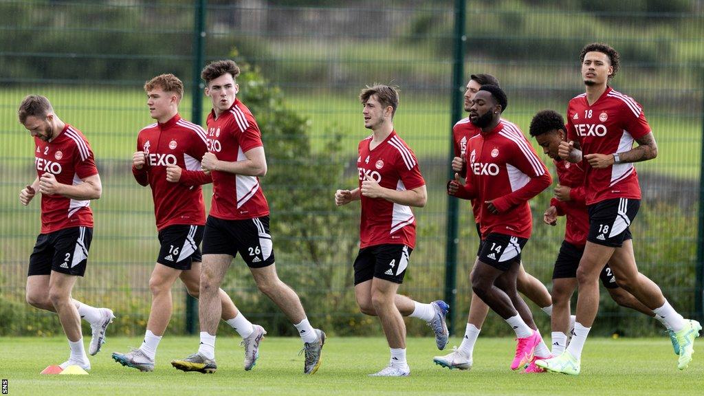 Aberdeen players in training