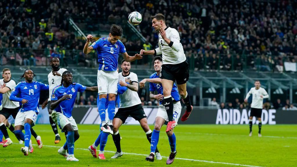 Leon Goretzka scores for Germany against Italy in the Nations League