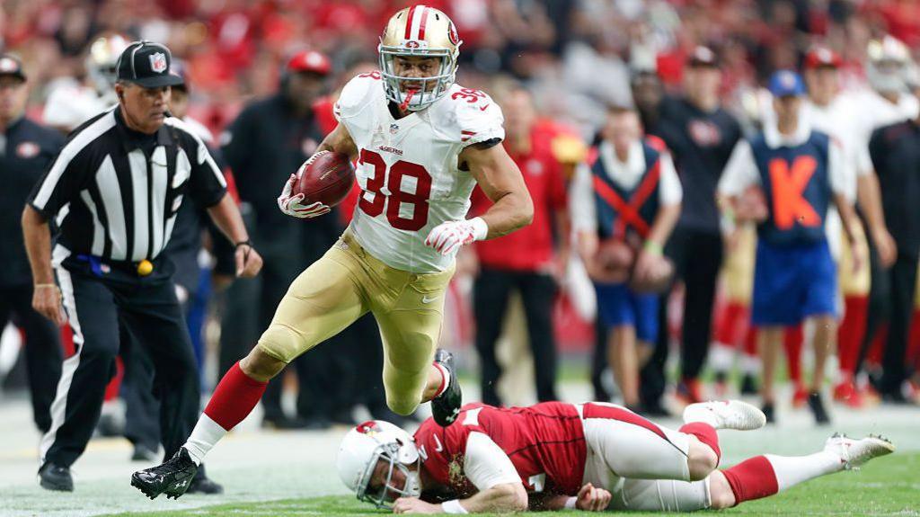 Jarryd Hayne returns a punt while playing for the San Francisco 49ers