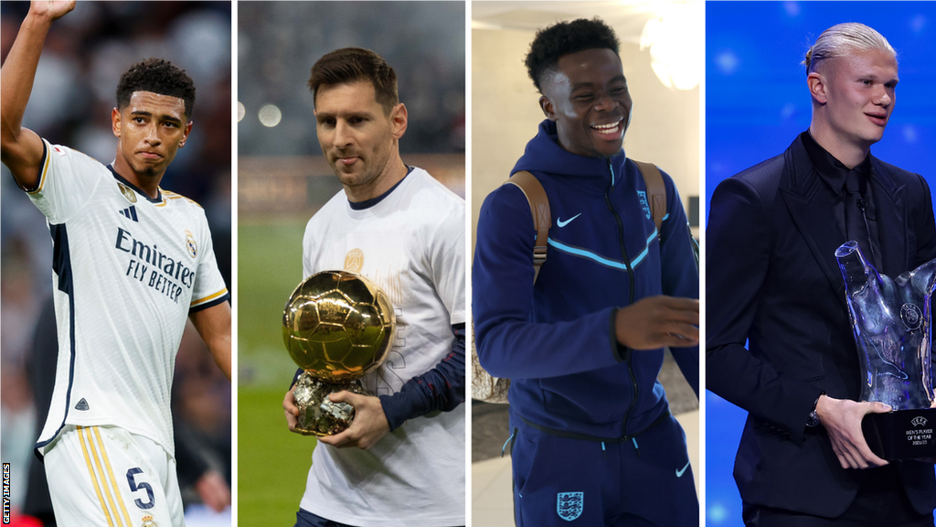 Jude Bellingham, Lionel Messi, Bukayo Saka and Erling Haaland