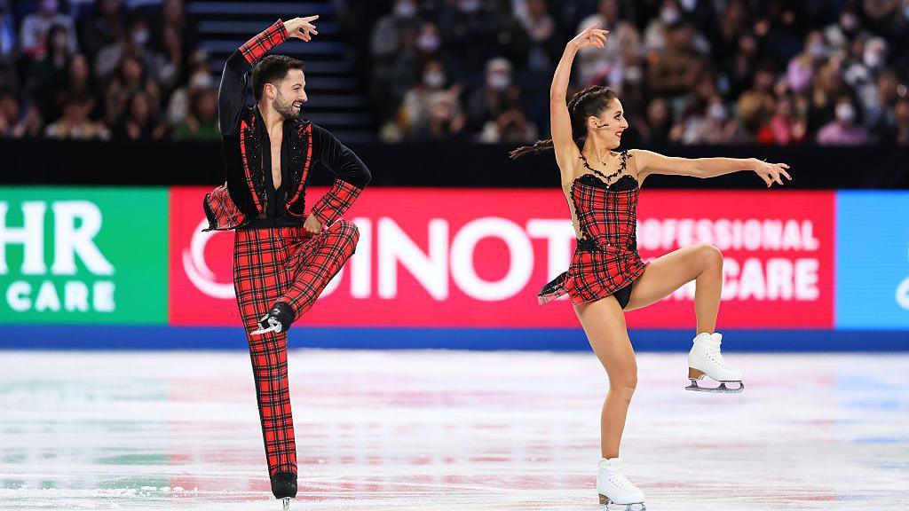 Lewis Gibson and Lilah Fear competing 