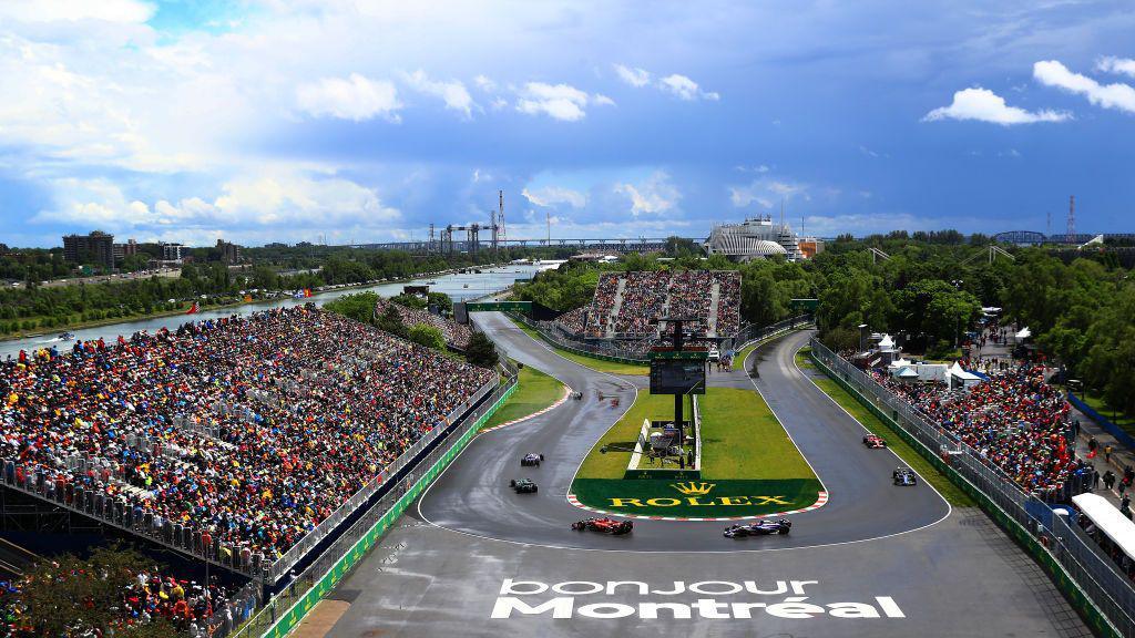 An aerial view of the hairpin at Turn 10 in Montreal 