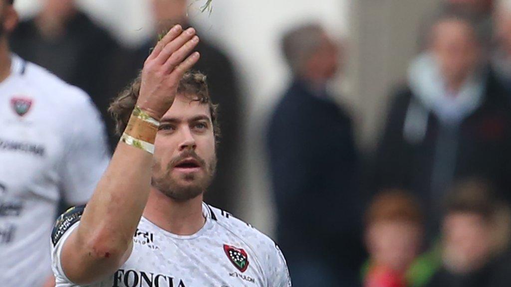 Leigh Halfpenny prepares to kick at goal at Parc y Scarlets