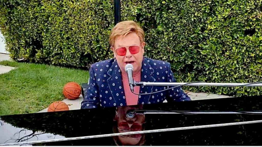 Elton John performing in One World: Together At Home, 19 April 2020