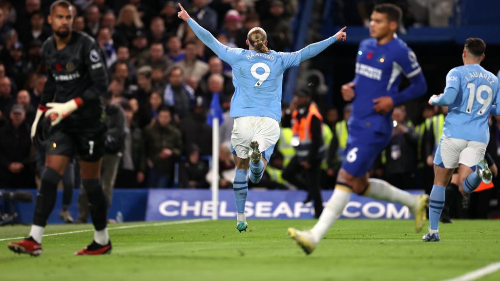 Erling Haaland celebrates