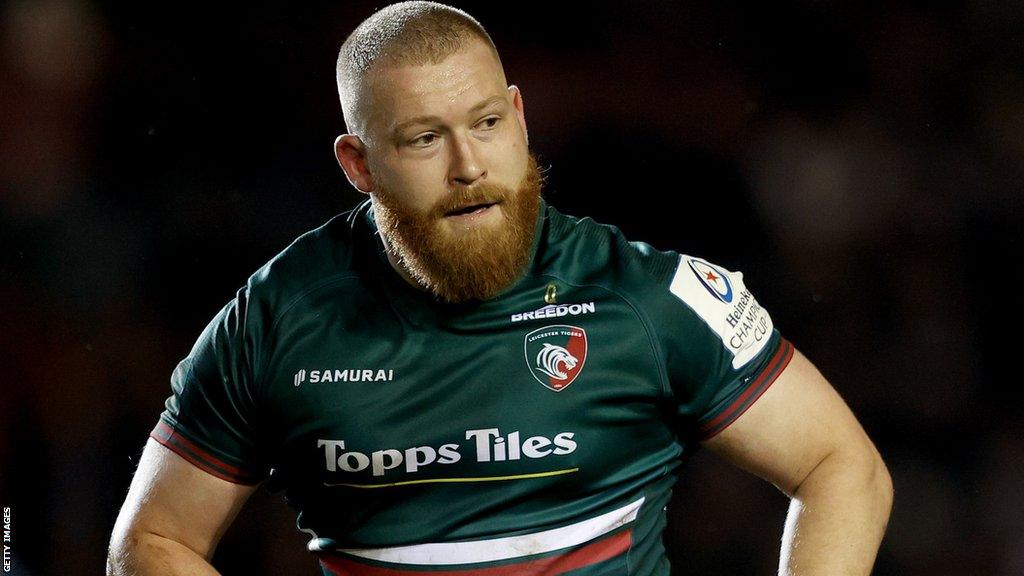 Tom West in action for Leicester Tigers