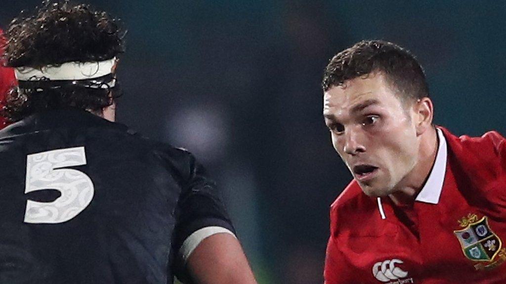 George North takes on the Maori All Blacks