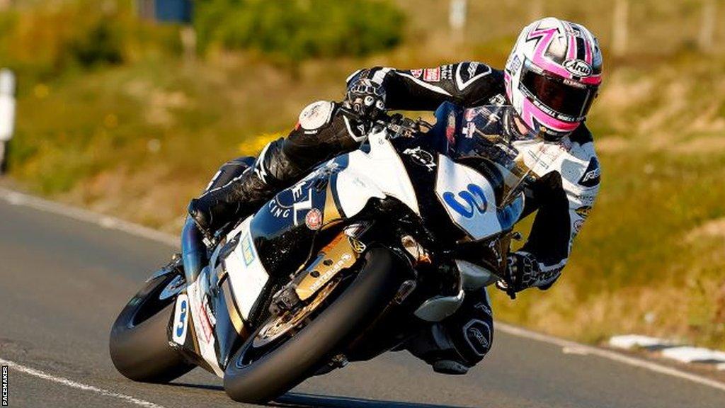 Paul Jordan in action on the Snaefell Mountain section on his Supersport machine