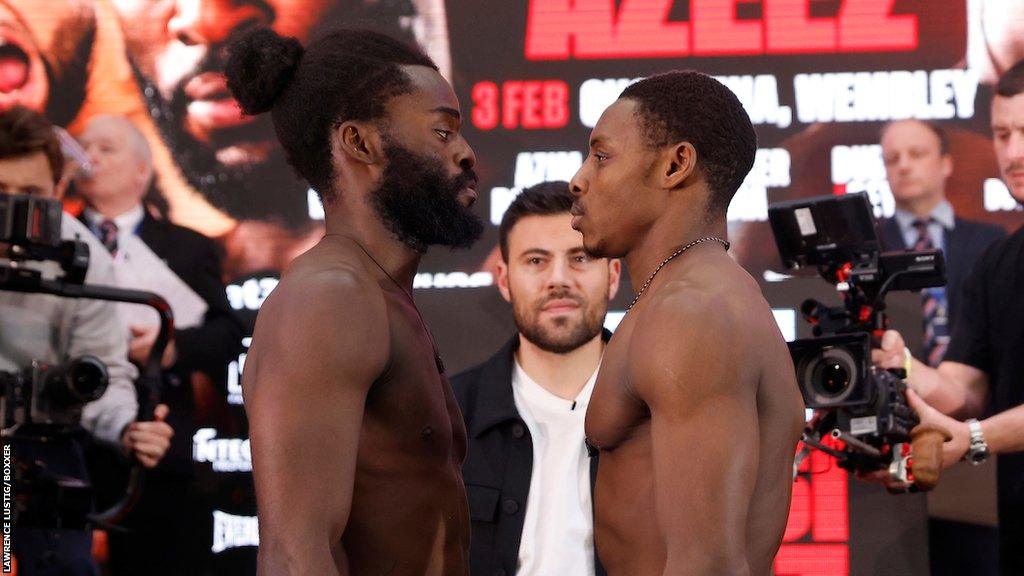 Joshua Buatsi and Dan Azeez go head-to-head at the weigh-in