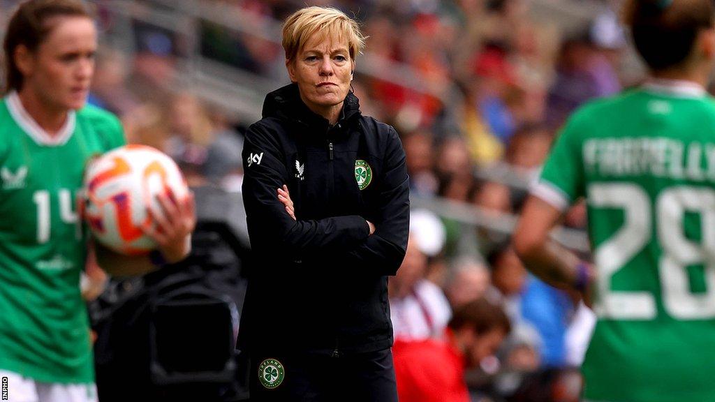 Vera Pauw watches her team against the United States