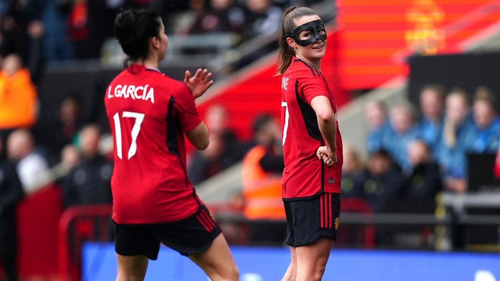 Man Utd's Ella Toone celebrates scoring against Newcastle in the Women's FA Cup fourth round