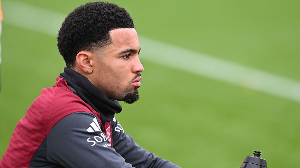 Ethan Nwaneri in training for Arsenal