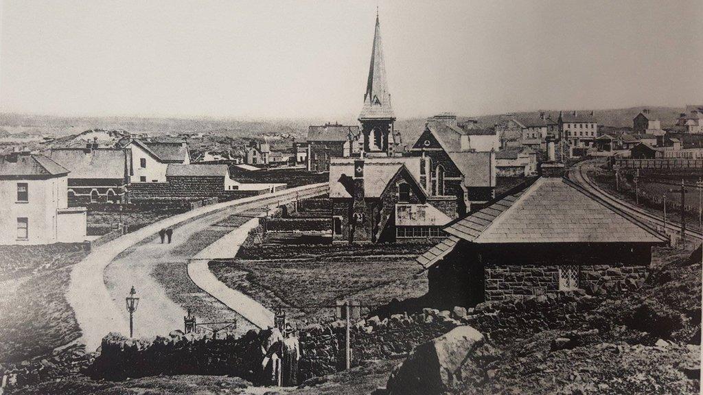View onto Castlerock from the Tunnel Brae a century ago