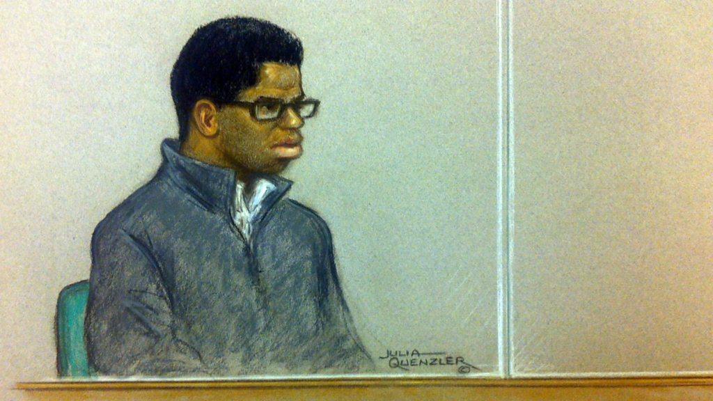 Court sketch of Femi Nandap