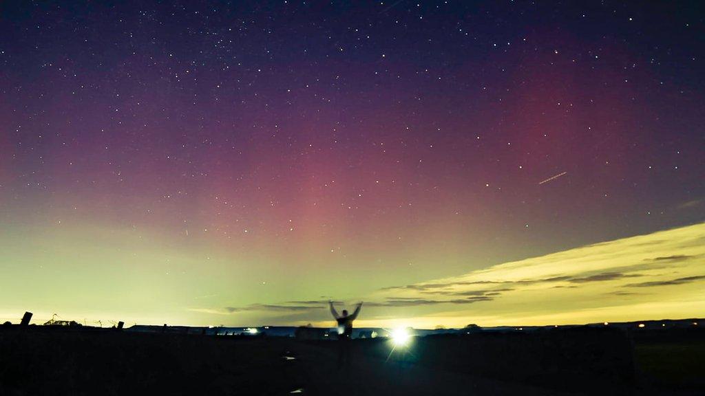 Northern Lights from Monyash, Derbyshire