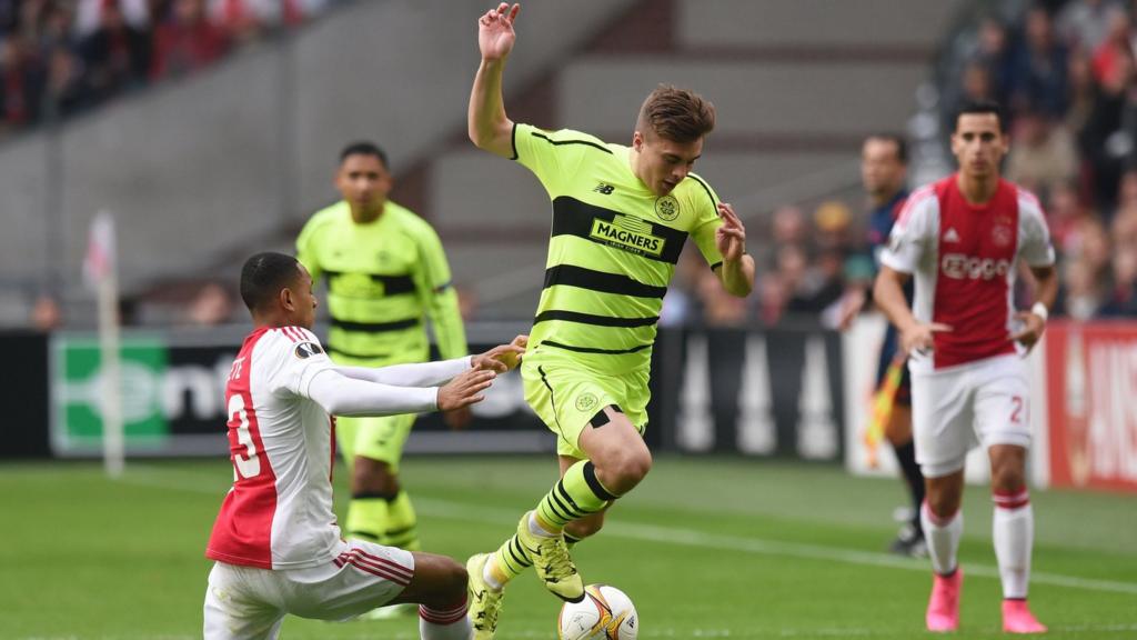 James Forrest in action for Celtic against Ajax