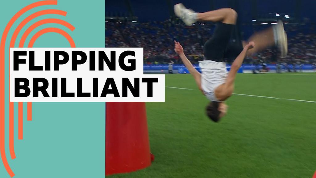 Diamond League: Liam Adcock sets new long jump PB and celebrates with back flip
