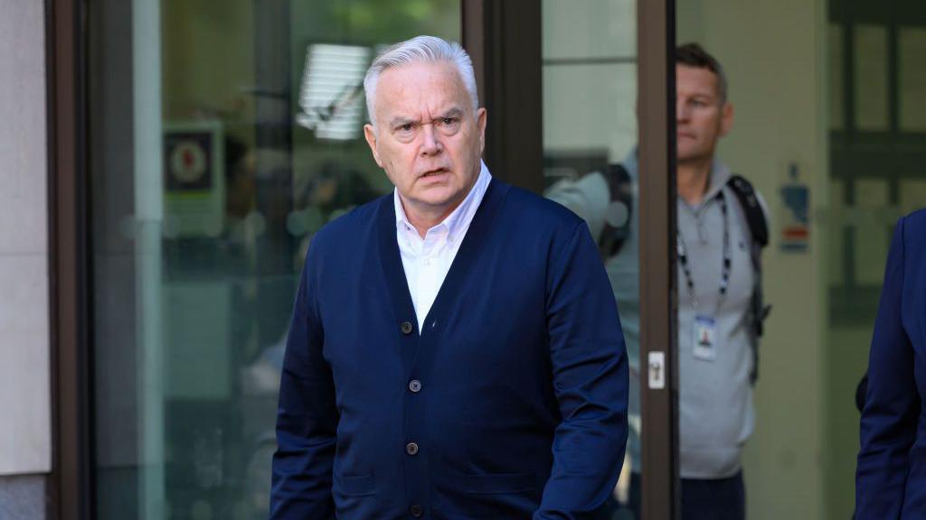 Huw Edwards leaves sentencing at Westminster Magistrates' Court