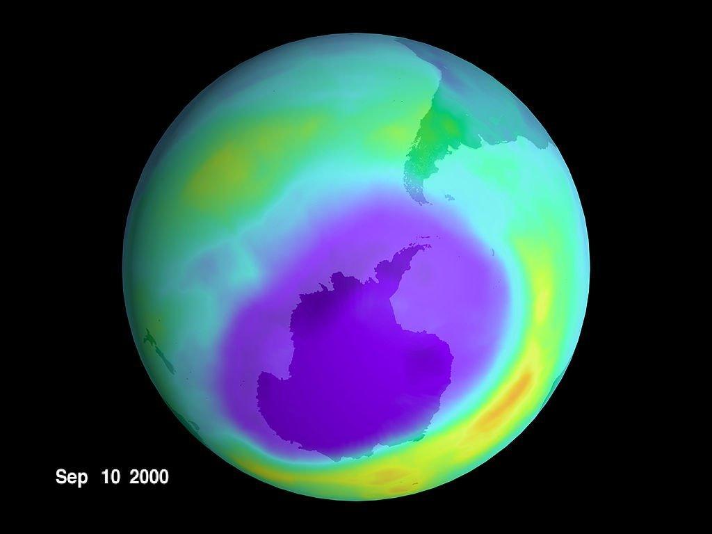 Nasa image of a hole in the ozone layer