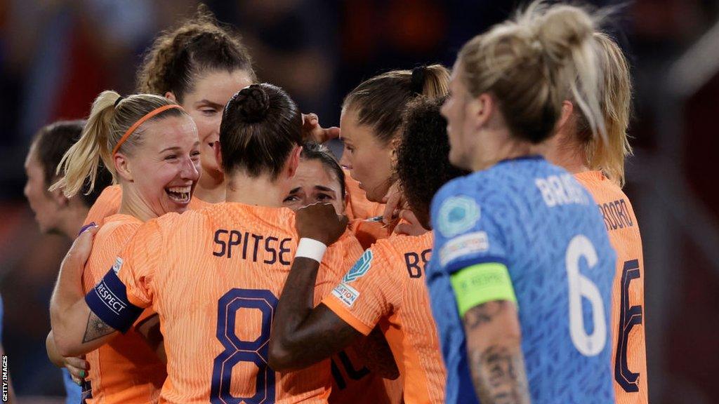 Millie Bright and the Netherlands squad