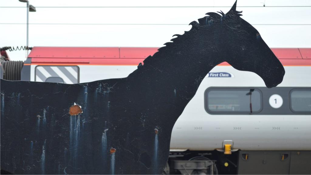 Steel horse at Wolverhampton railway station