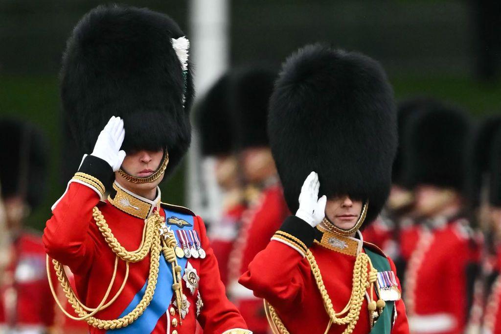 prince william and prince edward saluting. 