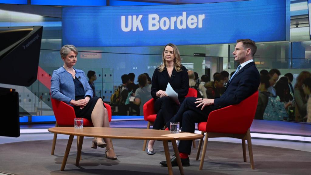 Yvette Cooper and Laura Kuenssberg