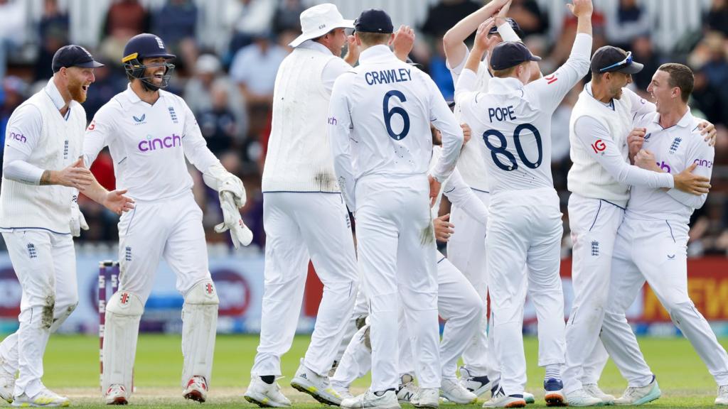 Harry Brook celebrates a wicket