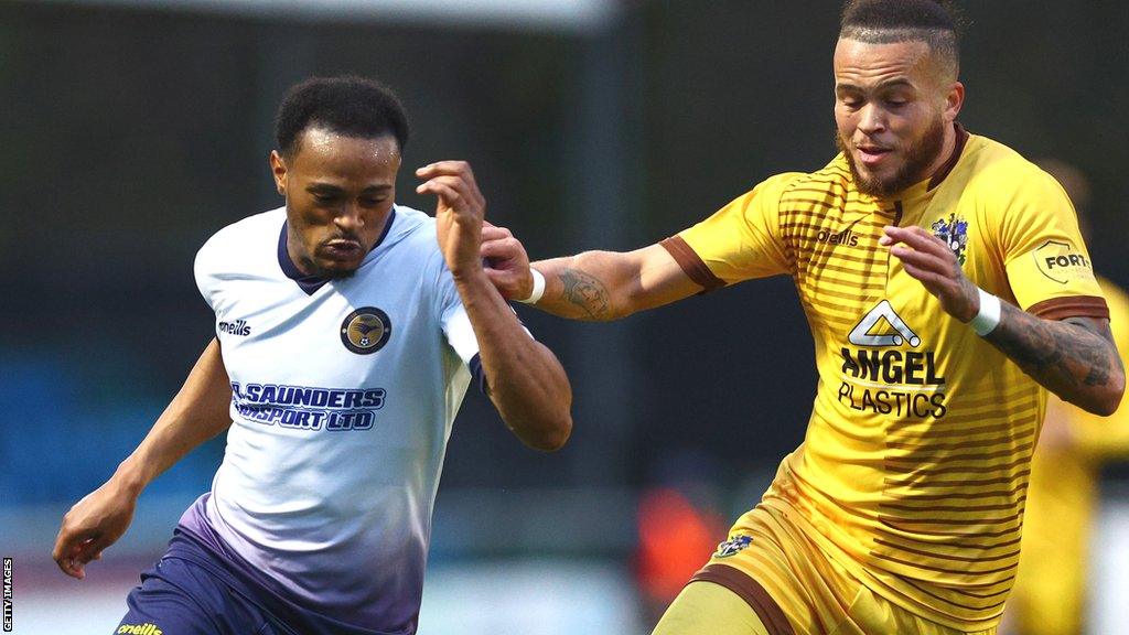 HIsham Kasimu (left) in action for Farnborough