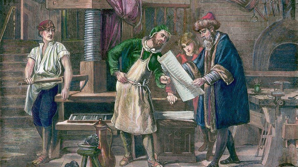 Johannes Gutenberg printing